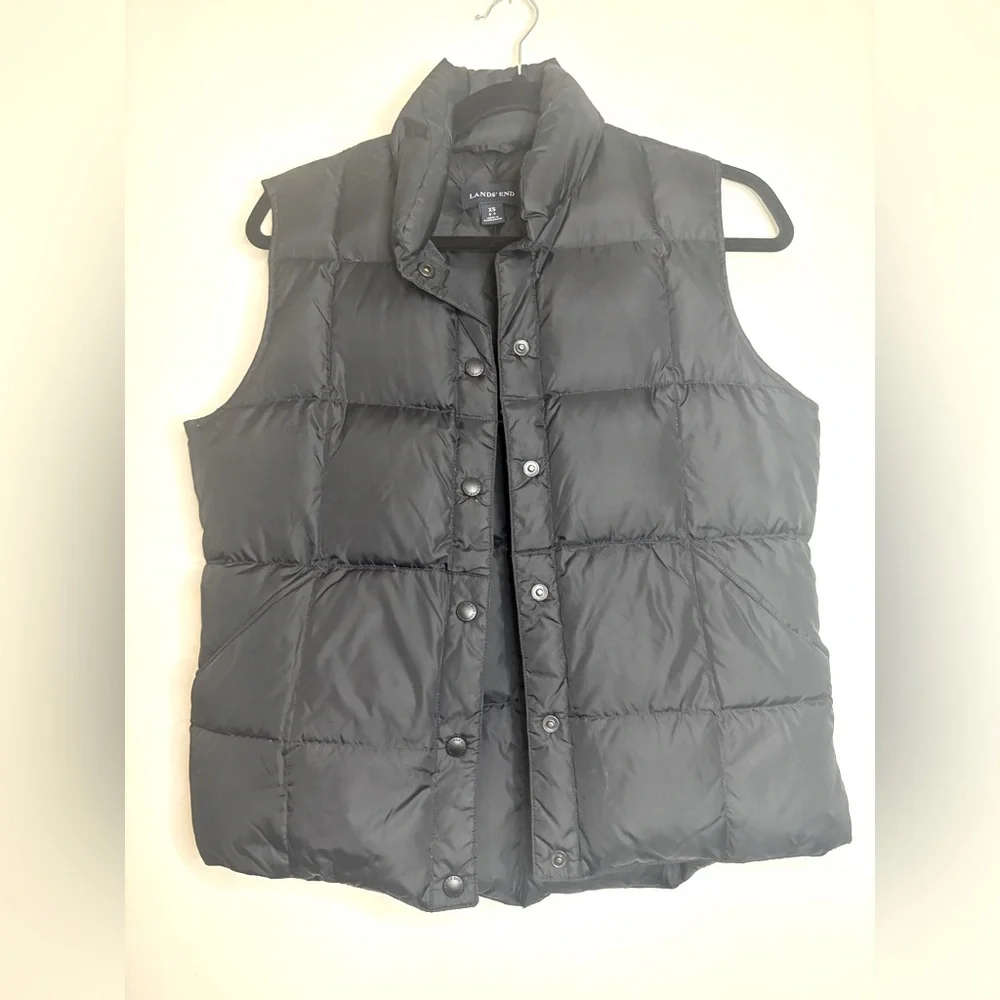 Lands’ End XS 2-4 Black Puffer Vest‎ 80/20 Down Feather Fill Nylon Warm Core